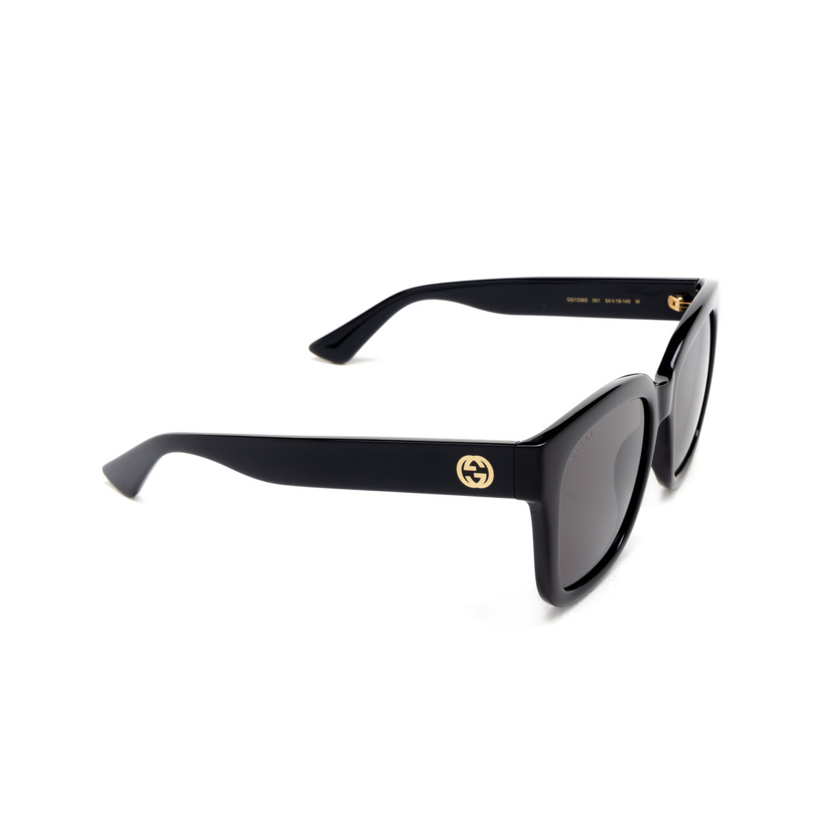 Gucci GG1338S Sunglasses 001 Black - three-quarters view