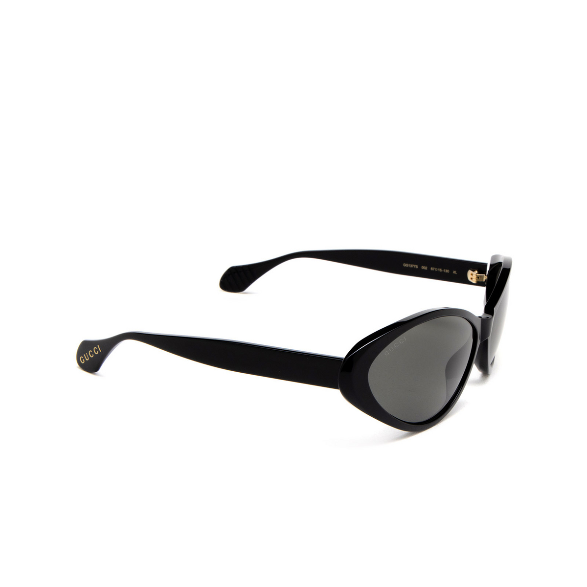 Gucci GG1377S Sunglasses 002 Black - three-quarters view