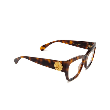 Gucci GG1410O Korrektionsbrillen 003 havana - Dreiviertelansicht