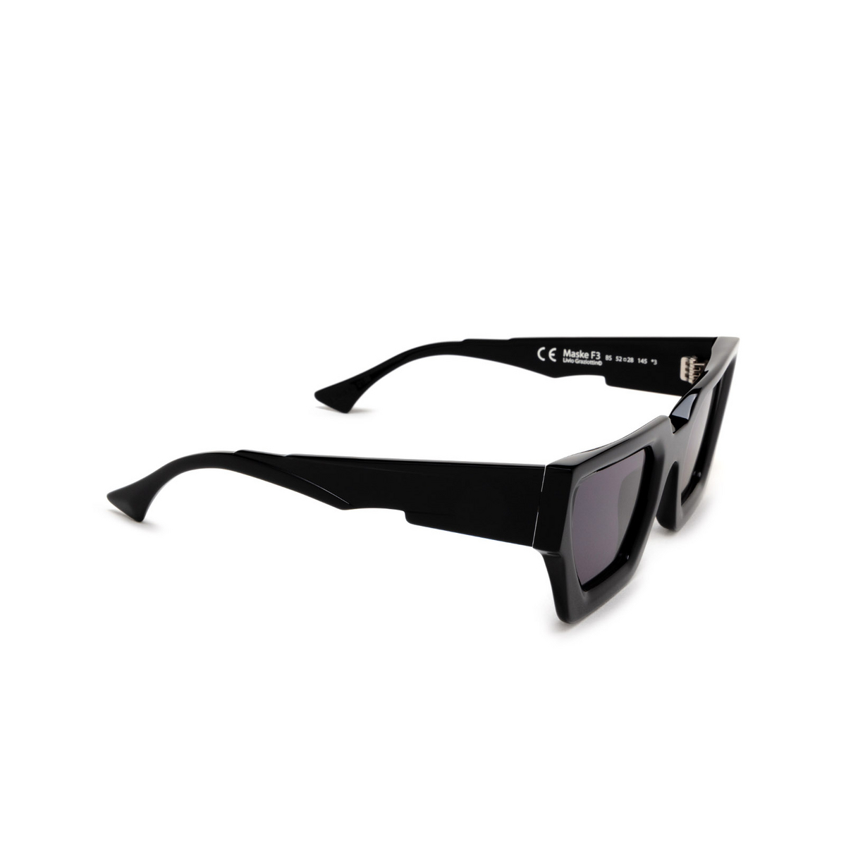 Kuboraum F3 Sunglasses BS Black Shine - three-quarters view