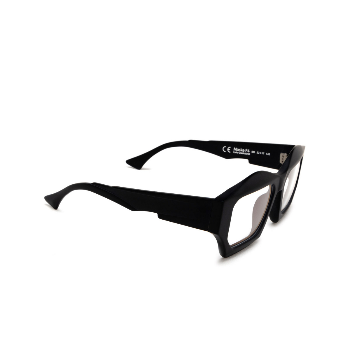 Kuboraum F4 Eyeglasses BM Black Matt - three-quarters view