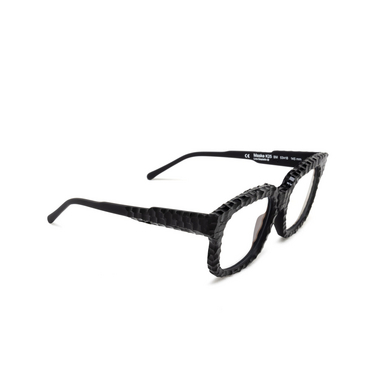Kuboraum K25 Eyeglasses BM OS black matt & handcraft finishing - three-quarters view