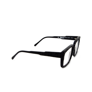 Kuboraum K3 Eyeglasses bm er black matt handcraft finishing - three-quarters view