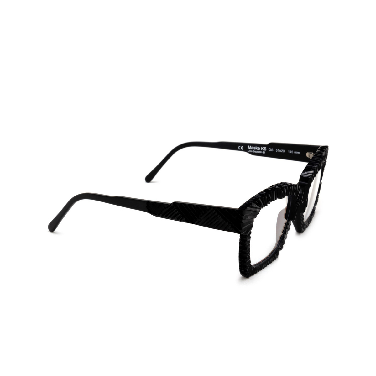 Kuboraum K5 Eyeglasses OS Black Matt - three-quarters view