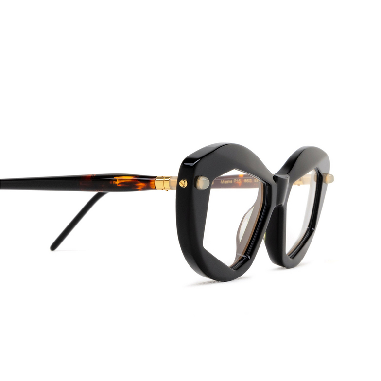 Kuboraum P16 Eyeglasses BSG black shine & green & brown - 3/4