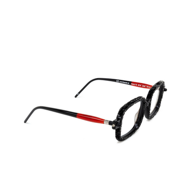 Kuboraum P2 Eyeglasses BS BY black shine & red & black shine - three-quarters view