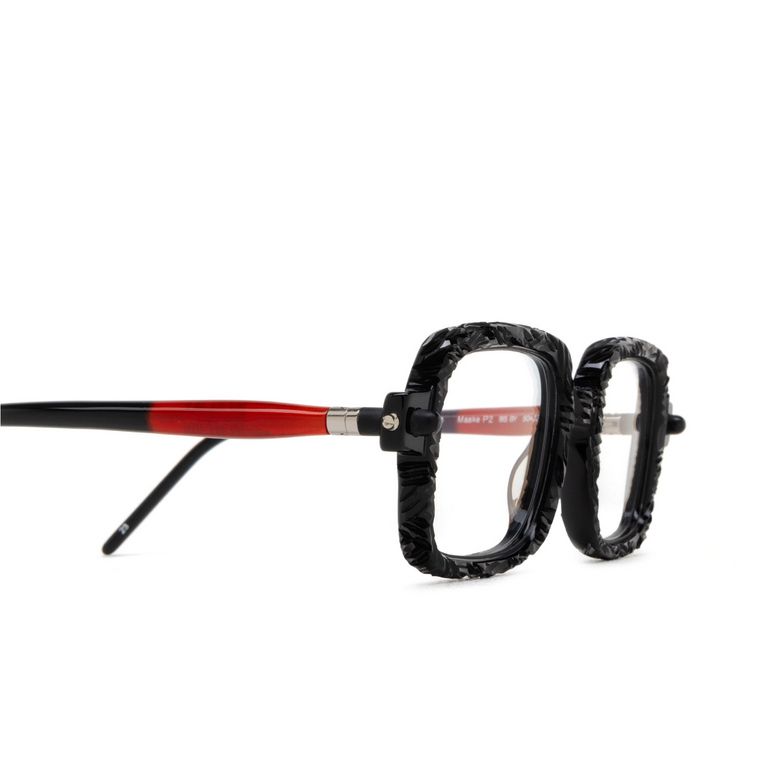 Kuboraum P2 Eyeglasses BS BY black shine & red & black shine - 3/4