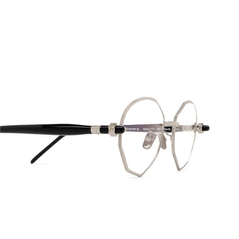 Kuboraum P71 Eyeglasses SBB silver & black shine & black matt - 3/4