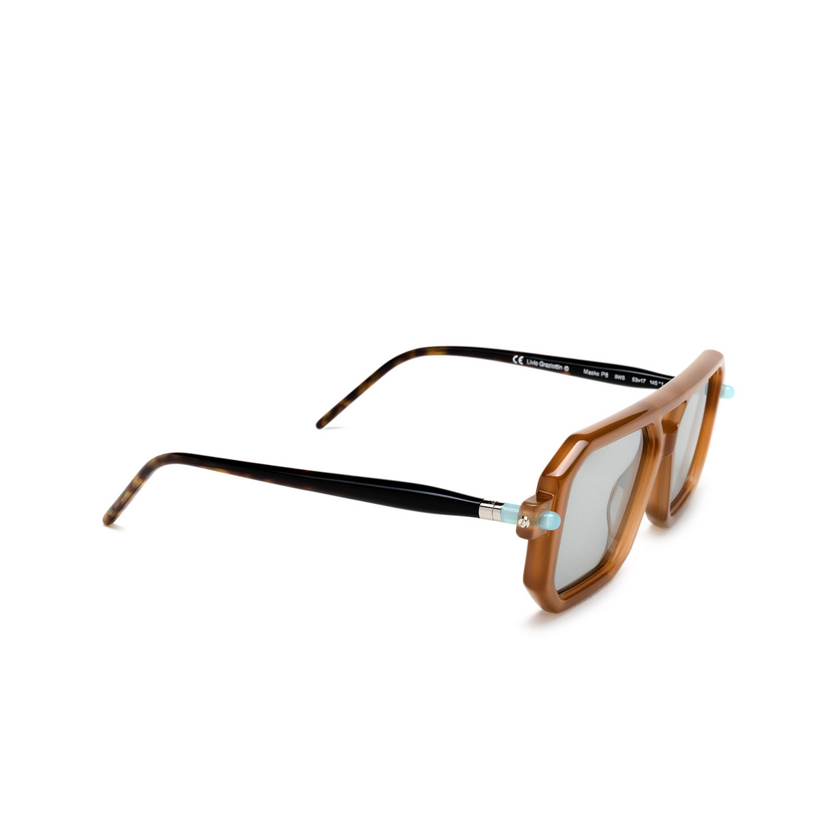 Kuboraum P8 Sunglasses BWS Brown Sugar & Black Shine - three-quarters view
