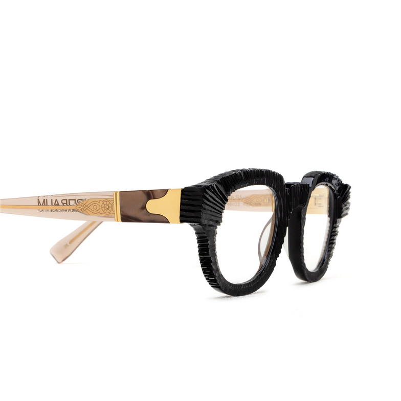 Kuboraum S1 Eyeglasses BS VR black shine & transparent brown - 3/4