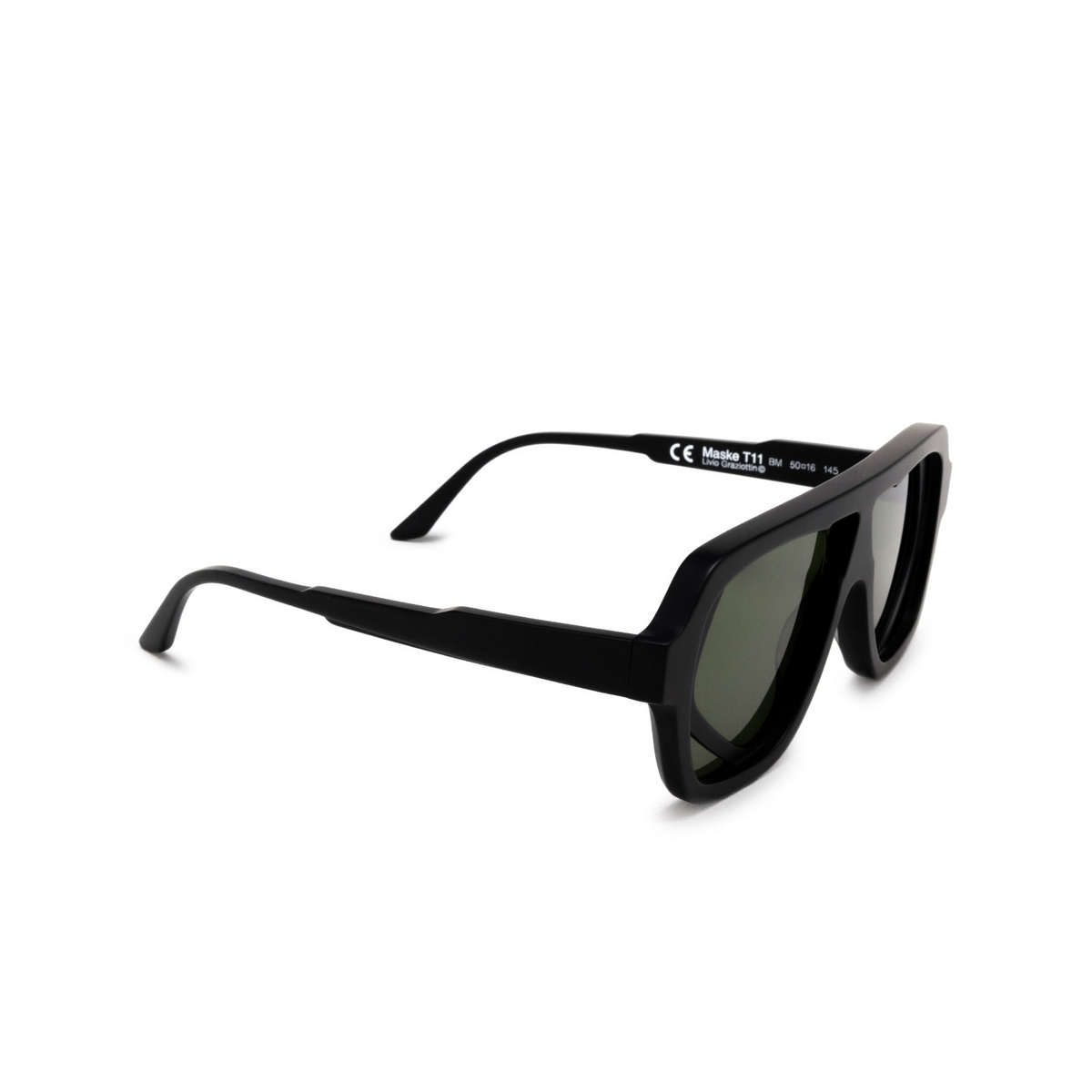 Kuboraum T11 Sunglasses BM Black Matt - three-quarters view