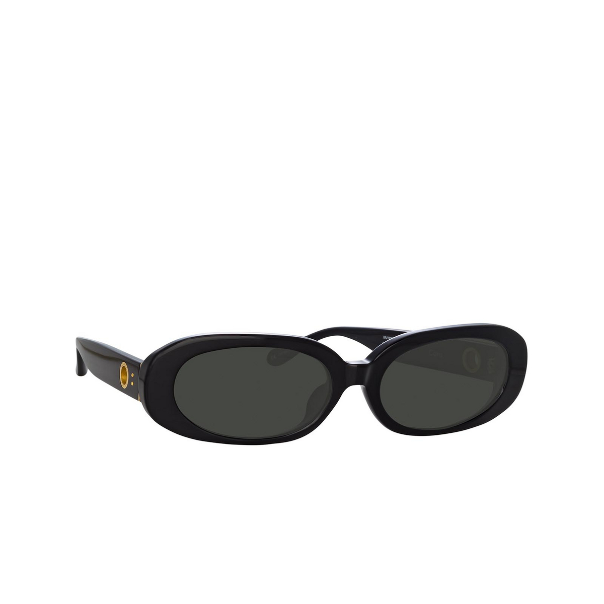 Linda Farrow CARA Sunglasses 1 Black / Yellow Gold - three-quarters view