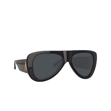 Linda Farrow EDIE Sunglasses 1 black / yellow gold - three-quarters view