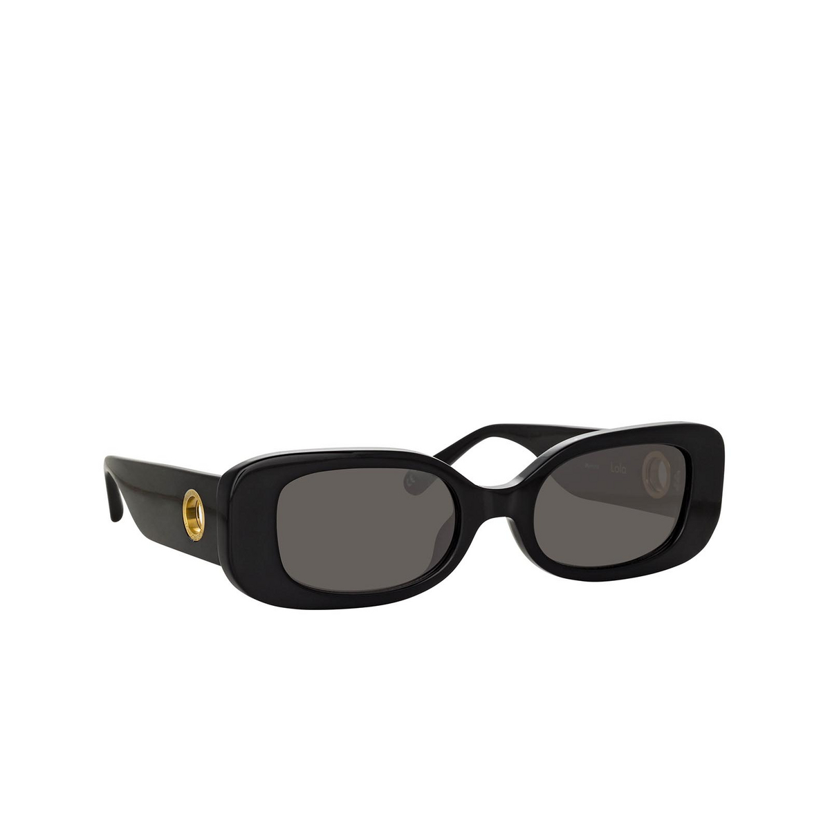 Linda Farrow LOLA Sunglasses 1 Black / Yellow Gold - three-quarters view
