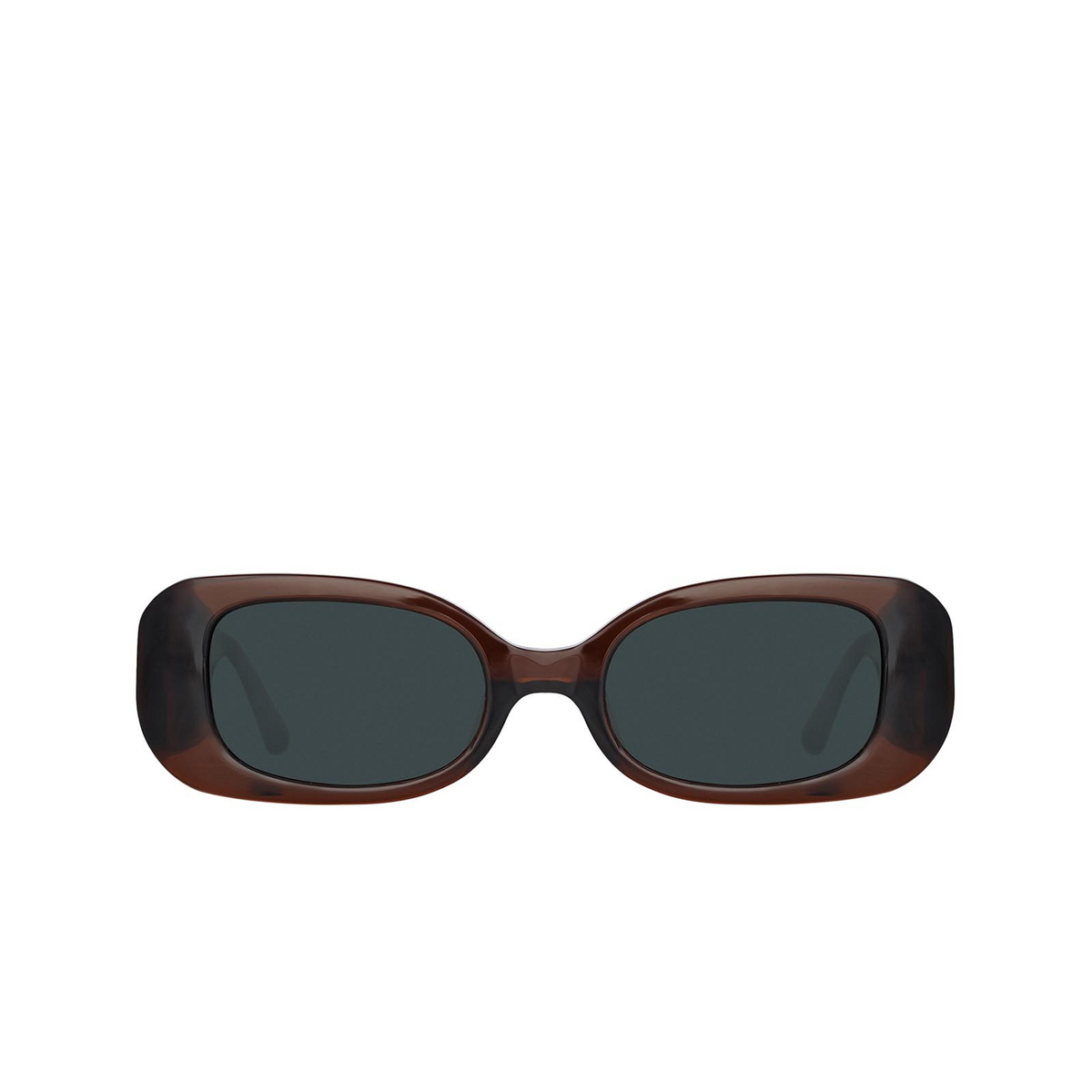 Linda Farrow LOLA Sunglasses 8 Dark Brown / Light Brown - front view