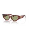 Miu Miu MU 03ZS Sunglasses 12Q60D striped garnet - product thumbnail 2/3