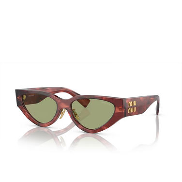 Miu Miu MU 03ZS Sunglasses 12q60d striped garnet - three-quarters view