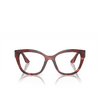 Miu Miu MU 05XV Eyeglasses 12Q1O1 striped bordeaux - product thumbnail 1/3