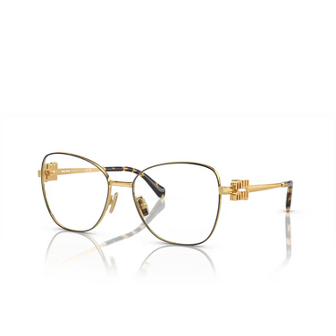 Miu Miu MU 50XV Eyeglasses KUI1O1 black / gold - three-quarters view