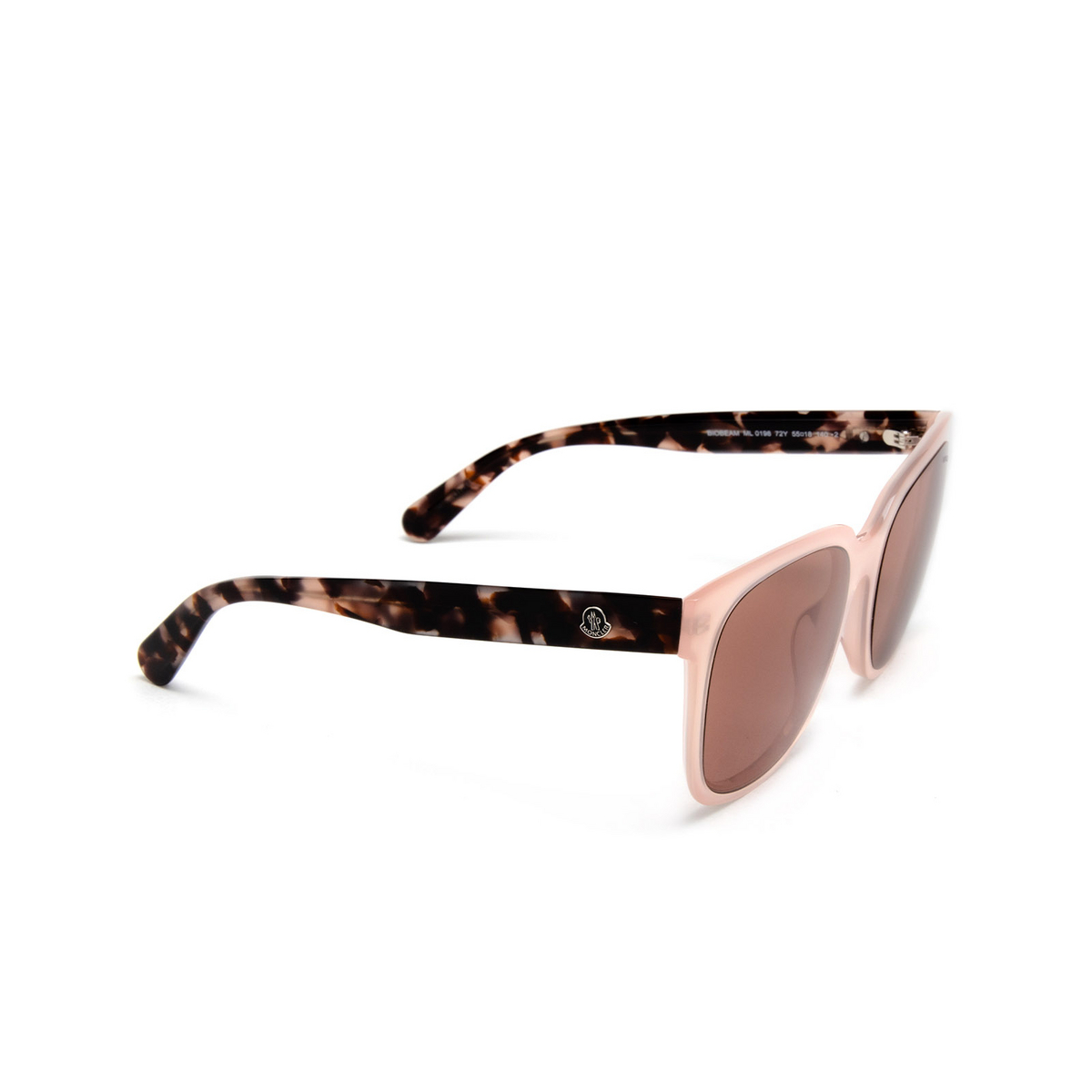 Moncler BIOBEAM Sunglasses 72Y Shiny Pink - three-quarters view