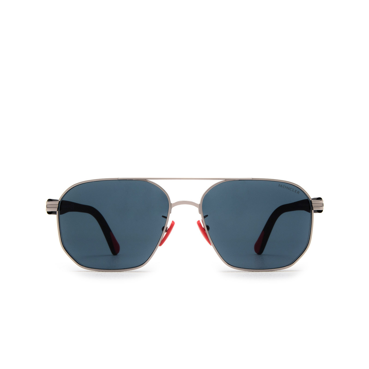 Moncler FLAPERON Sunglasses 14V Shiny Light Ruthenium - front view