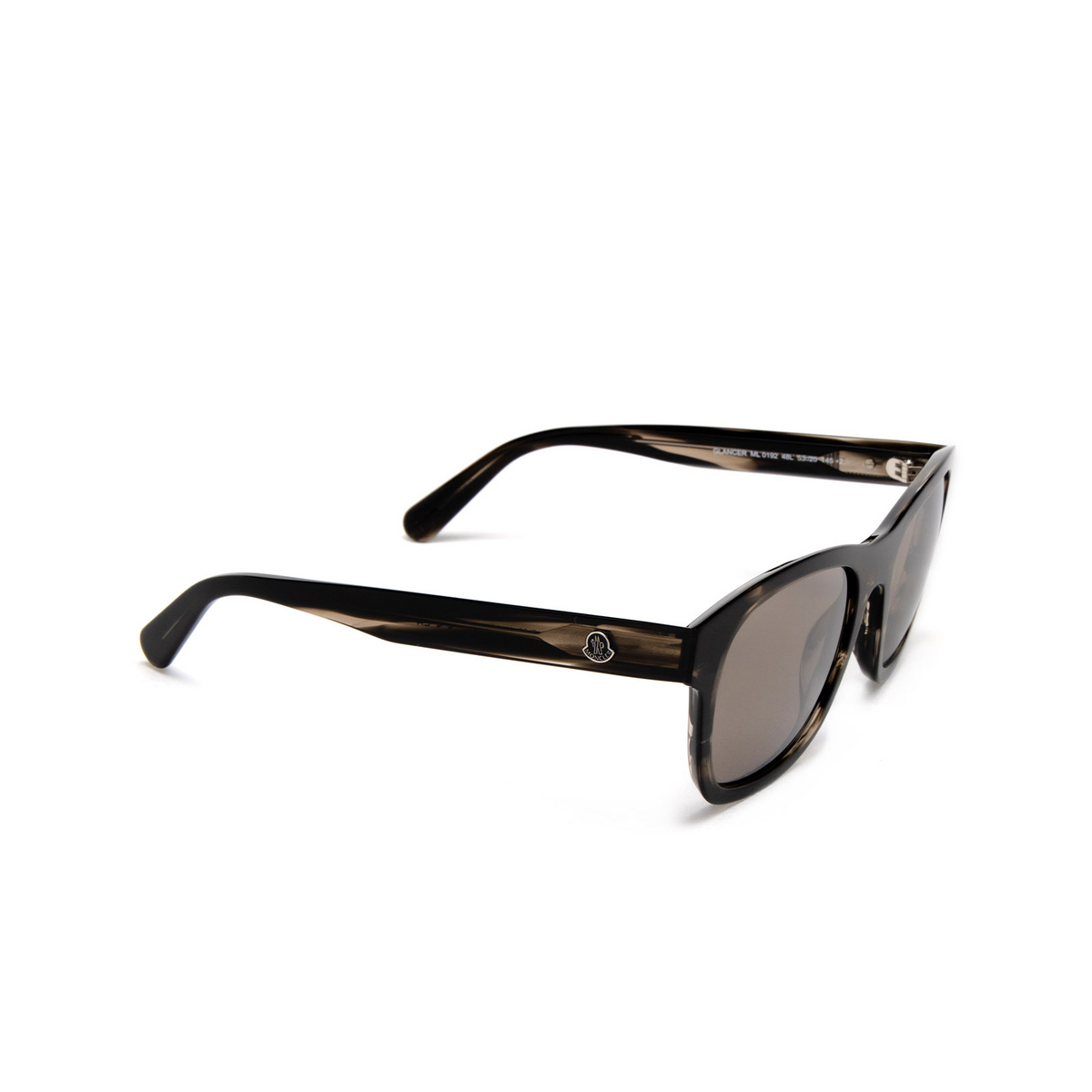 Moncler GLANCER Sunglasses 48L Shiny Dark Brown - three-quarters view