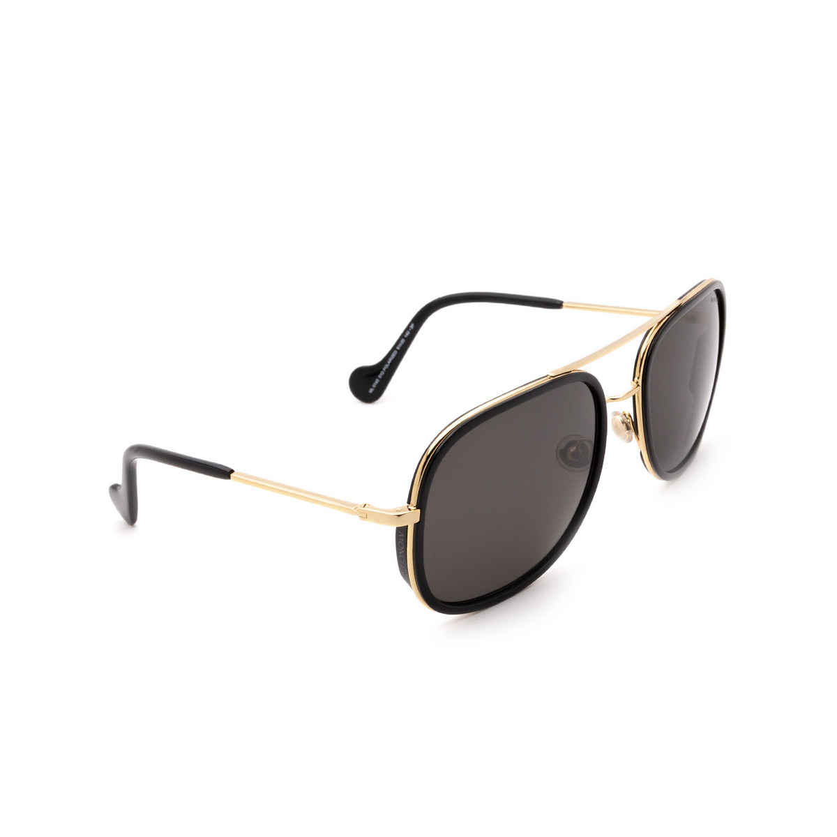 Moncler ML0145 Sunglasses 01D Shiny Black - three-quarters view