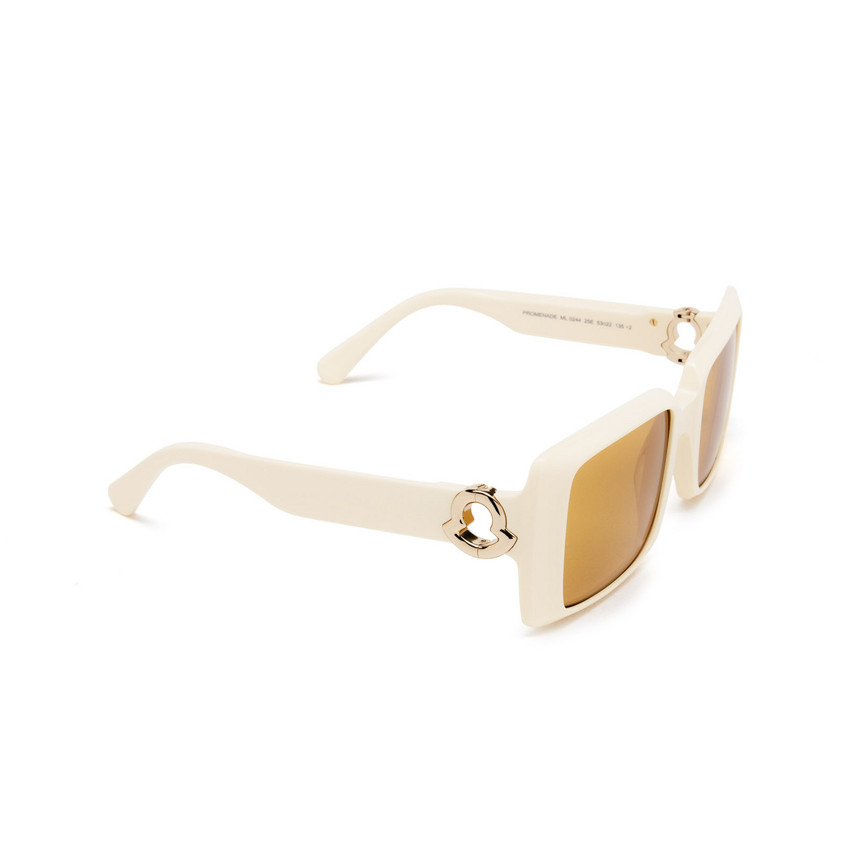 Moncler PROMENADE Sunglasses 25E Ivory - three-quarters view