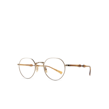 Mr. Leight HACHI II C Eyeglasses 12KG-MRRYE 12k white gold-marbled rye - three-quarters view