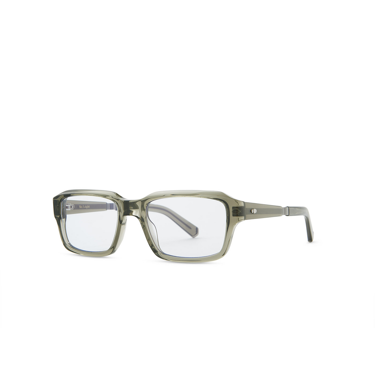 Mr. Leight KANE C Eyeglasses HUN-SV-DEM SKY Hunter-Silver-Demo Sky - three-quarters view