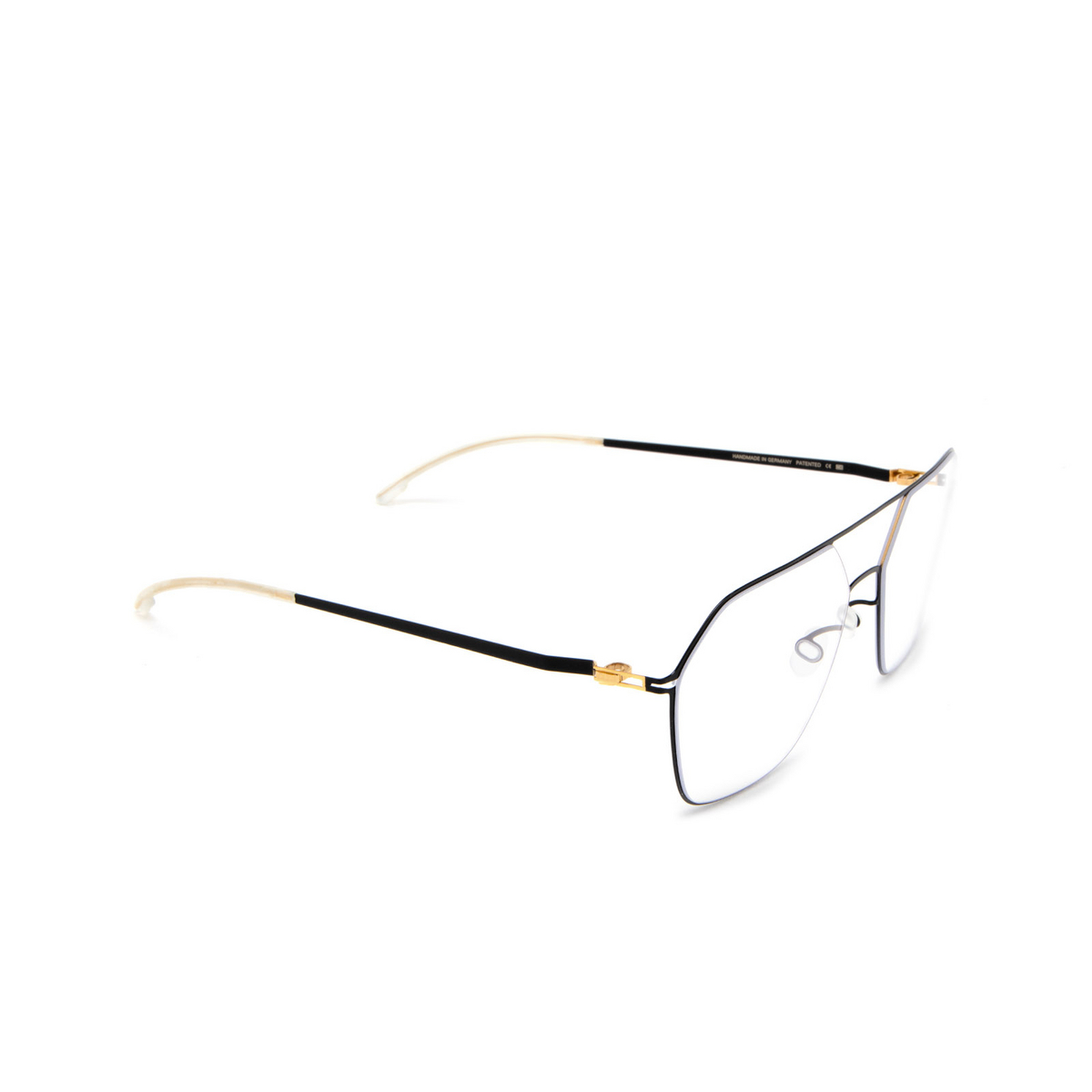 Mykita JELVA Eyeglasses 167 Gold/Jet Black - three-quarters view