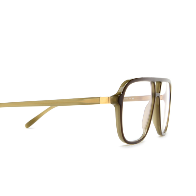 Mykita KAMI Eyeglasses 784 c167 green dark brown/silk gold - 3/4