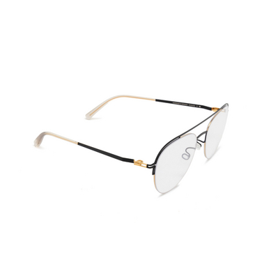 Mykita MISAKO Eyeglasses 639 black/glossy gold - three-quarters view