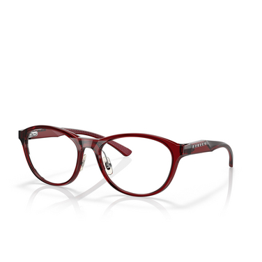Oakley DRAW UP Eyeglasses 805703 polished transparent brick red - three-quarters view