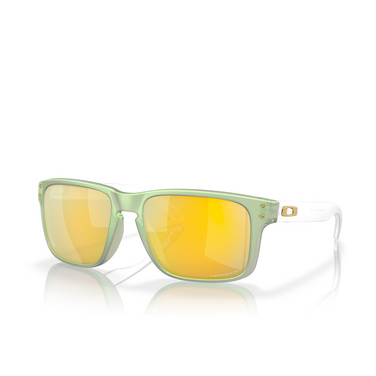Lunettes de soleil Oakley HOLBROOK 9102Y0 dark jade opaline - Vue trois quarts