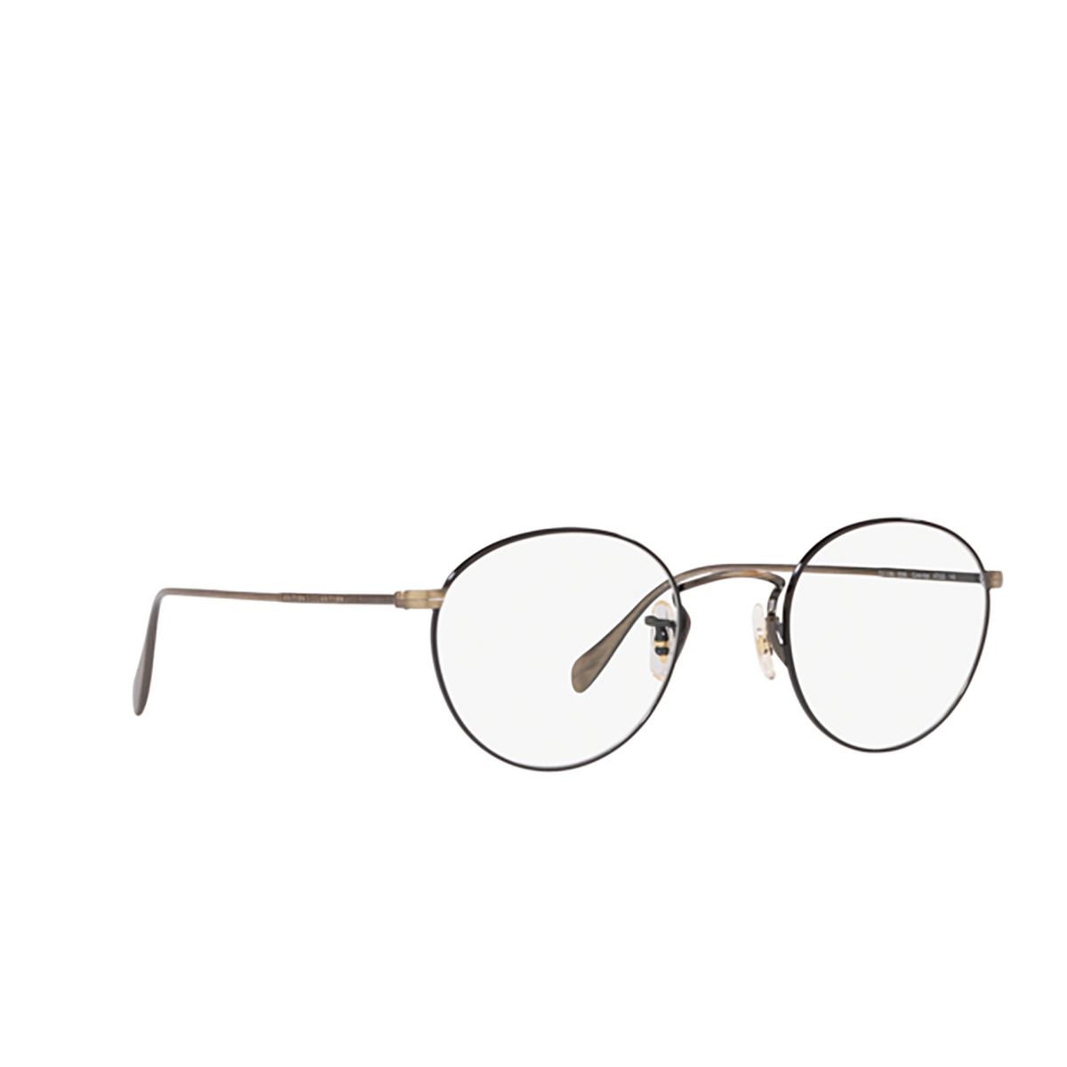 Oliver Peoples COLERIDGE Eyeglasses 5296 New Antique Gold / Black - three-quarters view