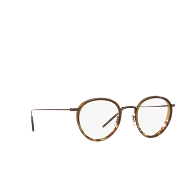 Oliver Peoples TK-8 Eyeglasses 5284 antique gold / espresso / 382 gradient - three-quarters view
