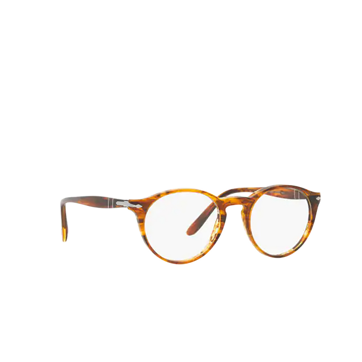 Persol PO3092V Eyeglasses 9066 Striped Brown - three-quarters view