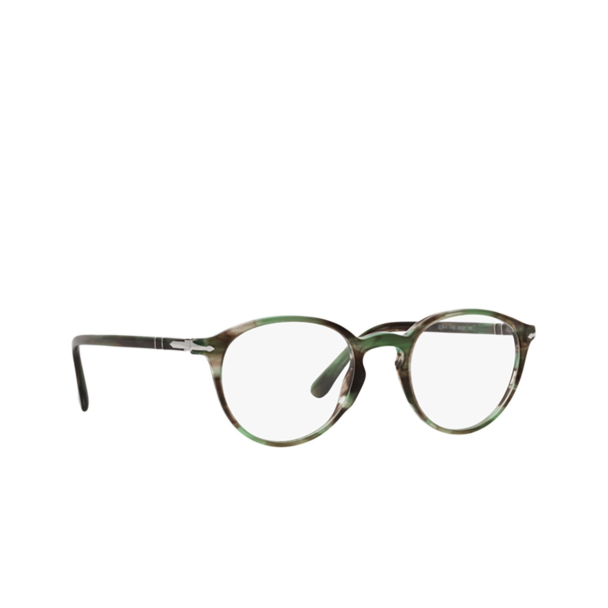 Persol PO3218V Eyeglasses 1156 Striped green - three-quarters view