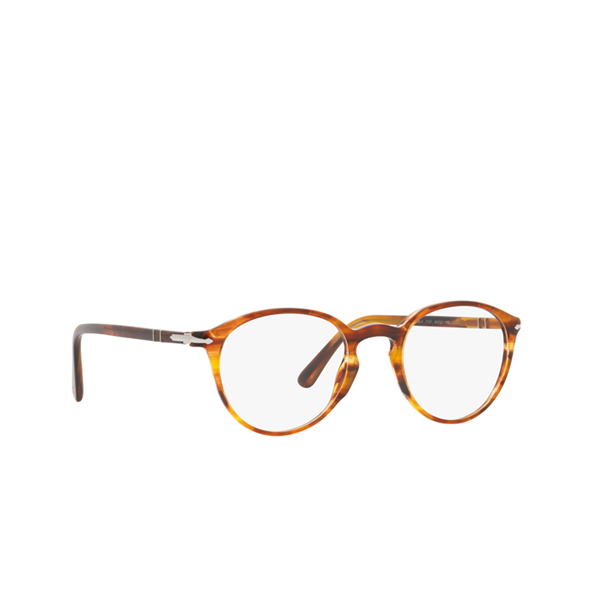 Persol PO3218V Eyeglasses 1157 Striped Brown - three-quarters view