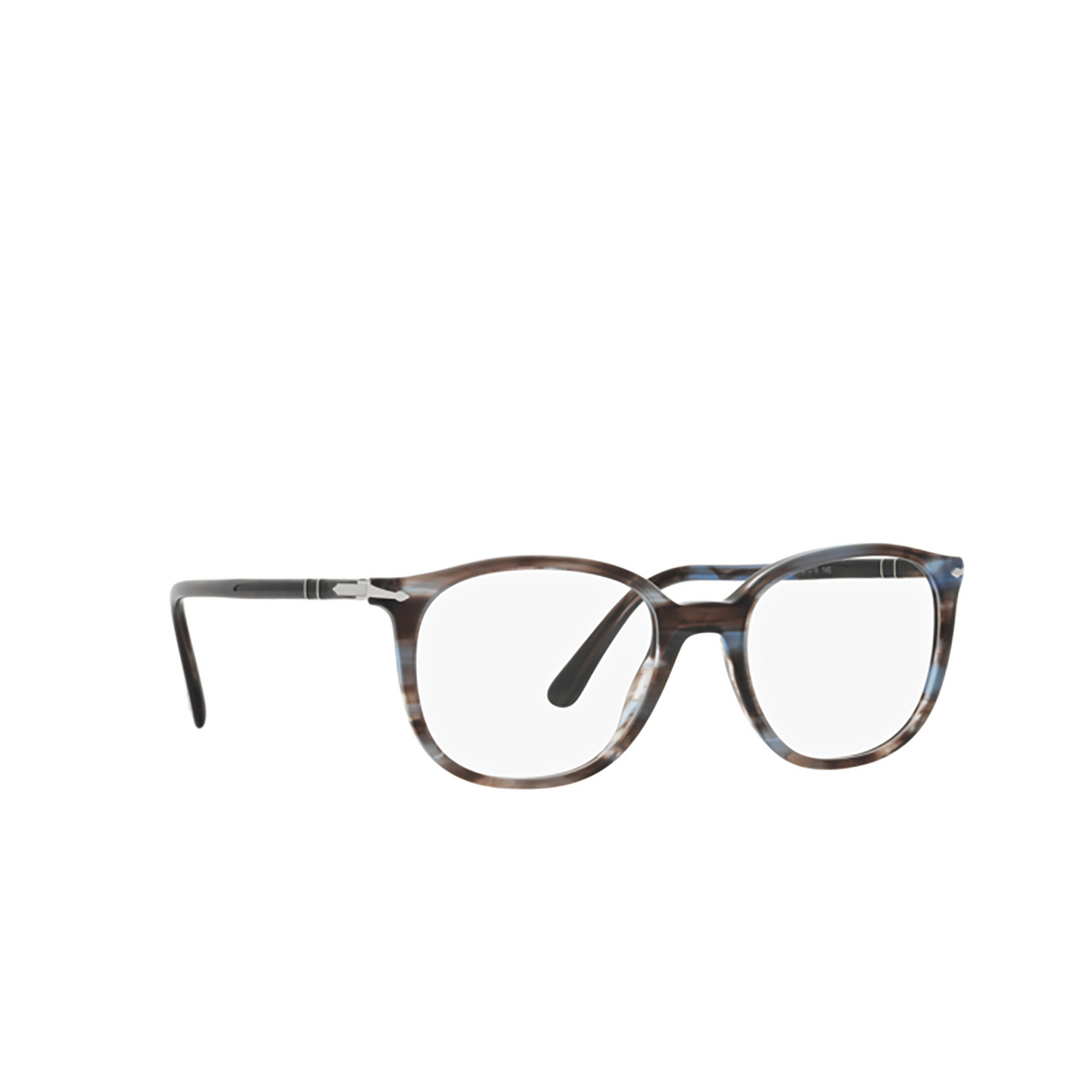 Persol PO3317V Eyeglasses 1155 Striped Blue - three-quarters view