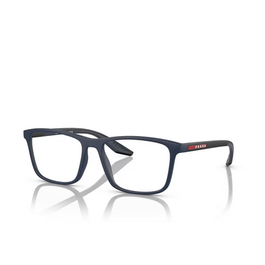 Prada Linea Rossa PS 01QV Korrektionsbrillen TFY1O1 blue rubber - Dreiviertelansicht