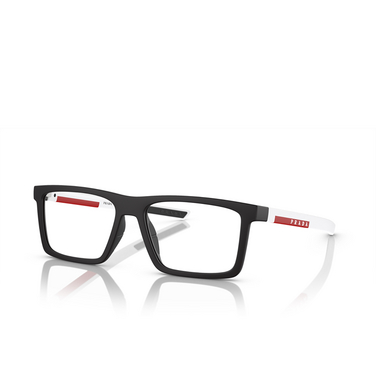 Prada Linea Rossa PS 02QV Eyeglasses DG01O1 black rubber - three-quarters view