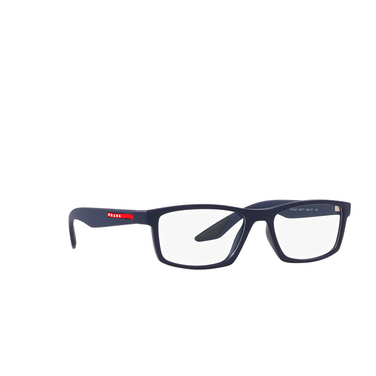 Prada Linea Rossa PS 04PV Eyeglasses U631O1 blue rubber - three-quarters view