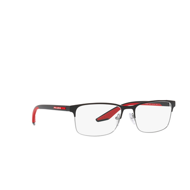 Prada Linea Rossa PS 50PV Eyeglasses YDC1O1 black / silver - three-quarters view