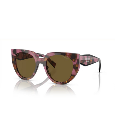 Prada PR 14WS Sunglasses 18N01T tortoise cognac begonia - three-quarters view