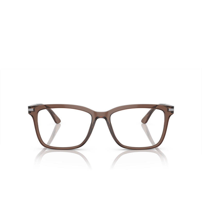 Prada PR 14WV Eyeglasses 17O1O1 brown transparent - 1/4