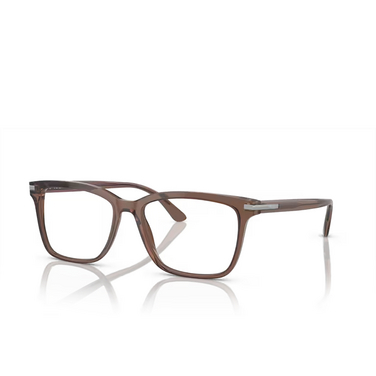 Prada PR 14WV Eyeglasses 17O1O1 brown transparent - three-quarters view