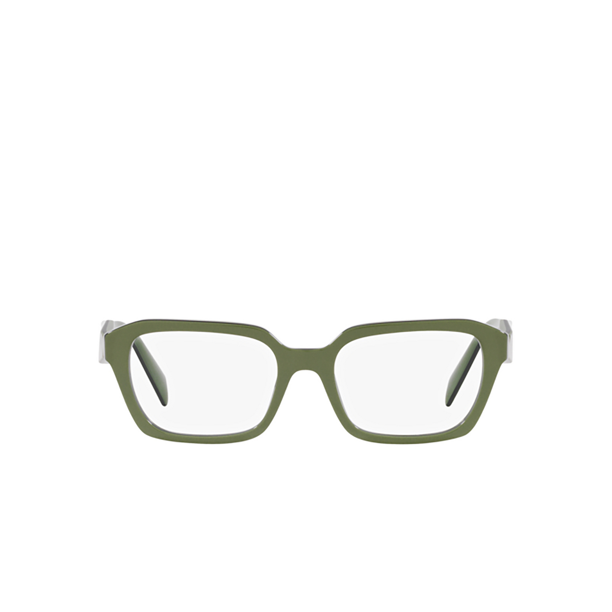 Prada PR 14ZV Eyeglasses 13J1O1 Clear Green - front view