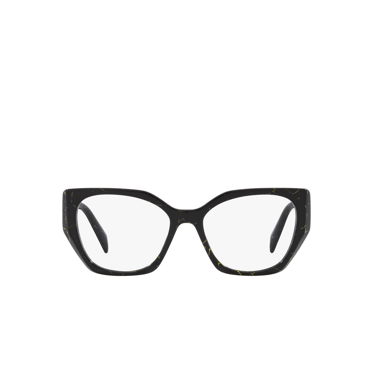 Prada PR 18WV Eyeglasses 19D1O1 Black / Yellow Marble - front view